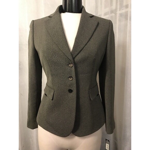 Tahari Jackets & Blazers - Tahari Nicholson Women's Blazer Gray Lined 3 Button Blazer Size 4P NWT